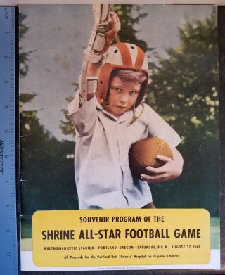 Shrine All Star Football Game Souvenir Program 1949 Portland Oregon
