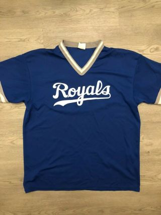 Mlb Kansas City Royals Baseball Jersey Shirt Majestic Mens Sz 2xl Blue