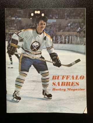 Nov 12 1972 Nhl Buffalo Sabres Program Vs Pittsburgh Penguins Gilbert Perreault