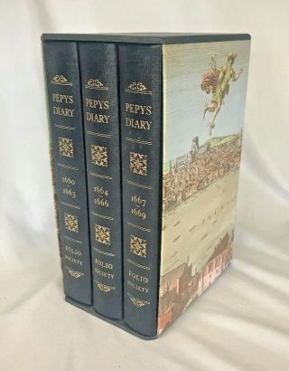 Pepys Diary,  Folio Society,  3 Volume Set: 1660 - 1669,  Samuel Pepys