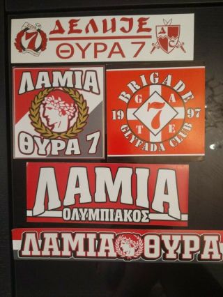 Ultras Stickers Olympiakos Piraeus Gate 7 Hooligans Fanatics Tifozi Pt 3