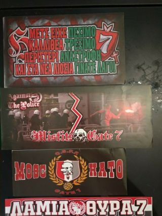 Ultras Stickers Olympiakos Piraeus Gate 7 Hooligans Fanatics Tifozi Pt 1