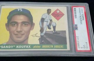 1955 Topps Sandy Koufax Rookie Card 123 Vg 3 Brooklyn Dodgers,  Los Angeles