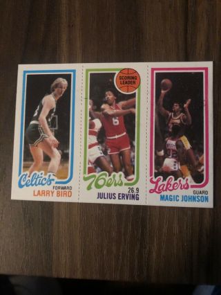 1980 - 81 Topps Larry Bird Magic Erving 139 174 34 Rookie