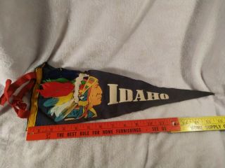 Idaho Pennant Indian Chief Antique Vintage Feather Adorned Head Piece