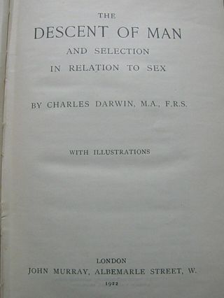 99p? - The Descent of Man - Charles Darwin BIOLOGY NATURAL SELECTION EVOLUTION 2