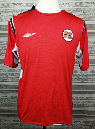 Umbro X - Static Team Norway Mens Large Soccer Jersey Red Blue & White