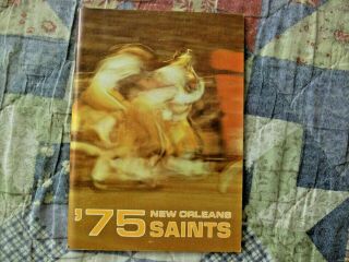 1975 Orleans Saints Media Guide Press Book Yearbook Program Nfl Football Ad