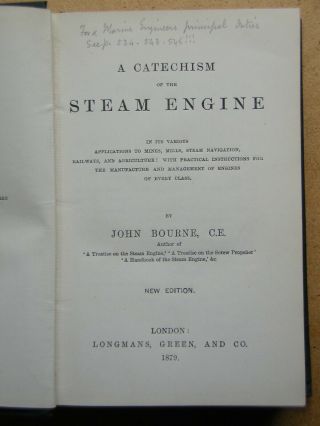 1879.  A Catechism of the Steam Engine.  By John Bourne.  Illustrated. 2