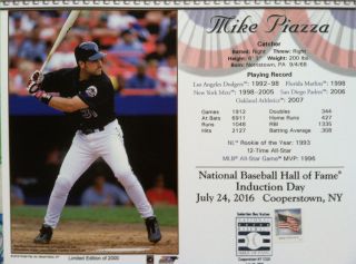 Mike Piazza York Mets Baseball Hall Of Fame Induction 8x10 Photo