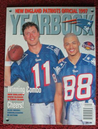 1997 England Patriots Official Nfl Yearbook Drew Bledsoe Terry Glenn