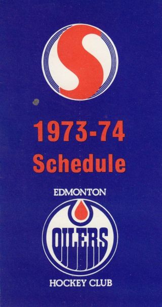 1973 - 74 Wha Edmonton Oilers Calender Schedule Near -