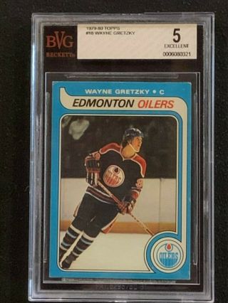 1979/80 Topps Hockey 18 Wayne Gretzky Rookie Bvg 5 (ex) Hof Rc Oilers