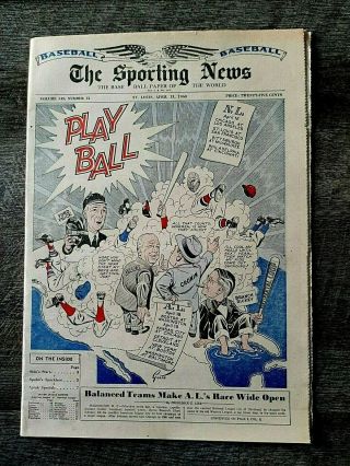 April 13 1960 Sporting News Roger Maris Stan Musial,  Warren Spahn,  Coca Cola Ad