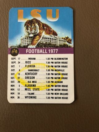 1977 - 81 Lsu Louisiana State University Tigers Football Pocket Schedule