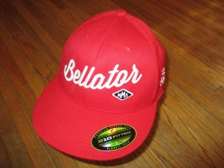 Bellator Mma Hat Baseball Cap Flat Bill 210 Fitted Sewn Flexfit 7 1/4 - 7 5/8