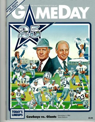 1984 Dallas Cowboys Vs.  York Giants Program - 25th Season For The Cowboys
