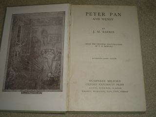 Peter Pan And Wendy By J.  M.  Barrie - 1936 Illustrated H/b Edition