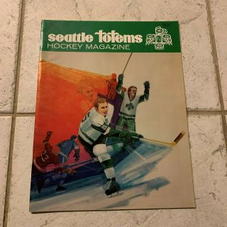 1973 - 74 Whl Hockey Program Seattle Totems Vs Salt Lake Golden Eagles Oct 27 1973