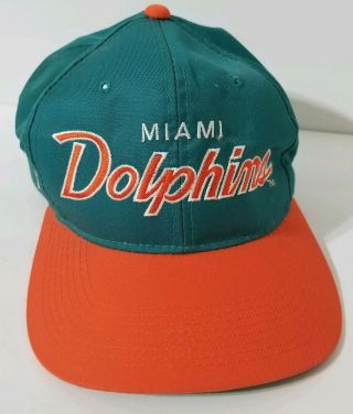 Vintage Miami Dolphins Sports Specialties Script Hat Cap Snap Back Snapback 90s