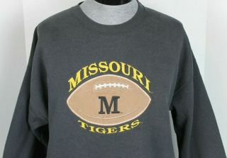 Vintage University Of Missouri Mizzou Tigers Football Crable Sweatshirt Size Xl