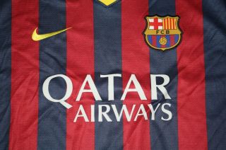 Authentic Nike Dri - Fit FCB Barcelona Qatar Airways Unicef LFP Soccer Jersey XXL 2