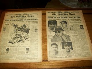 The Sporting News (sept 11,  1946 & Oct 16,  1946) Joe De Maggio 168 Games