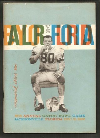 1960 Baylor Bears Vs Florida Gators Gator Bowl College Football Program