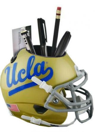Ucla Bruins Ncaa Football Schutt Mini Helmet Desk Caddy (light Blue Logo)