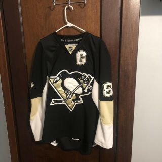 Sidney Crosby 87 Pittsburgh Penguins Captain Patch Reebok Jersey Rbk Size 52