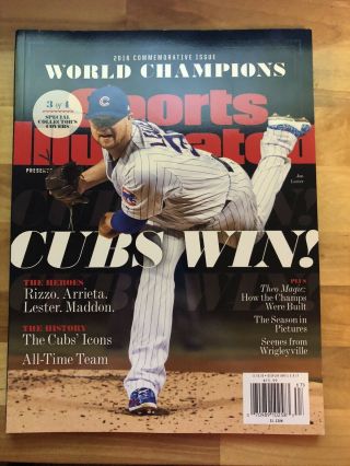 2016 Jon Lester Chicago Cubs World Series Sports Illustrated Commemorative