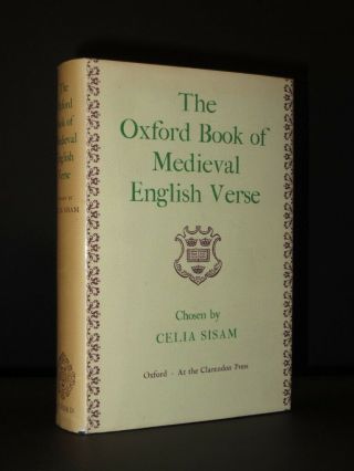 The Oxford Book Of Medieval English Verse Celia & Kenneth Sisam 1970 1st Edition