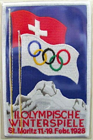 1928 Winter Olympics Ii St Moritz Olympic Games Patch Willabee & Ward Patch Only