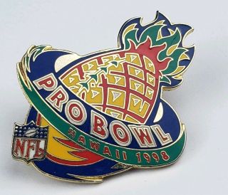 Nfl Vintage Pro Bowl Hawaii 1998 Large Pineapple Enameled Pin Rare 