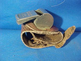 1930s Goldsmith Sporting Good Referees Whistle W Orig Leather Finger Strap