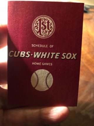 1965 Chicago Cubs & White Sox Baseball Pocket Schedule First Nat’l Bank
