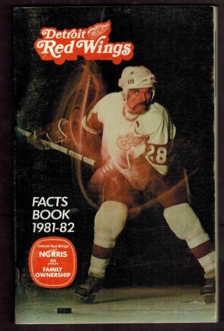 1981/82 Detroit Red Wings Media Guide Reed Larson Cover