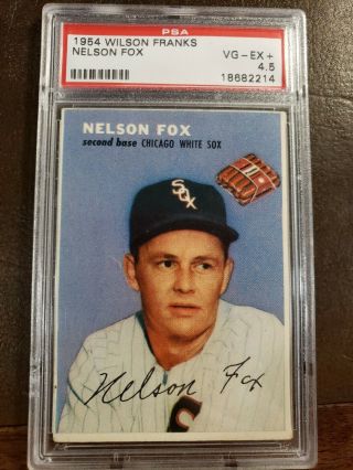 1954 Wilson Franks Nelson " Nellie " Fox Psa 4.  5 Vg - Ex,  Chicago White Sox Hof