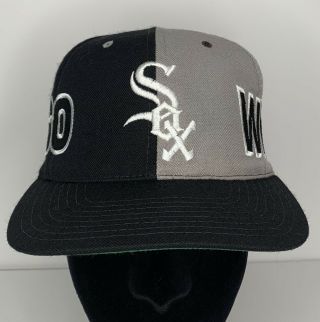 Vtg 90’s Chicago White Sox Snapback Hat Cap Spellout Block Letters