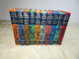 1957 Set Junior Classic Collier Popular Ed Encyclopedia Vol 1 - 10 Young Folk Book
