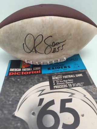 1965 American Football League Pictorial and Junior Seau Signed football 2