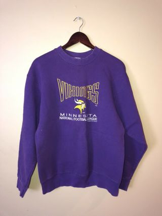 Vintage Minnesota Vikings Crewneck Sweatshirt Size Medium 90s Vtg