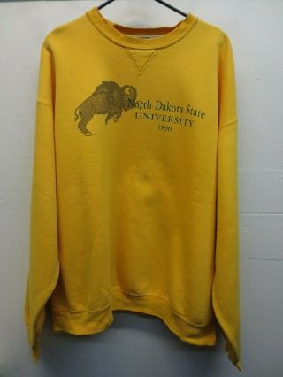 Champion Yellow North Dakota State University Bison Crewneck Sweatshirt Size Xxl