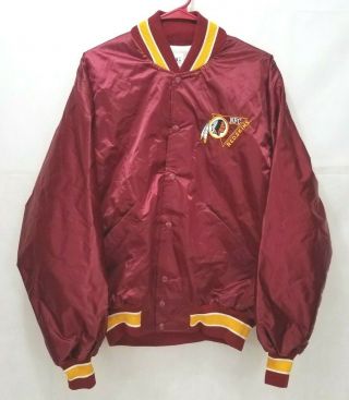 Washington Redskins Nfl Nfc Vintage Red Satin Jacket - Mens Size Large Made Usa