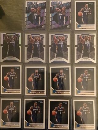 Zion Williamson Ultimate 2019 - 20 Panini Prizm Hyper/rated Rookie (15) Card Lot