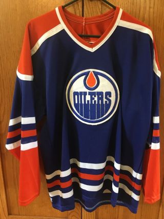 Edmonton Oilers Ccm Maska Air - Knit Stitched Hockey Jersey Men’s Large Vintage L