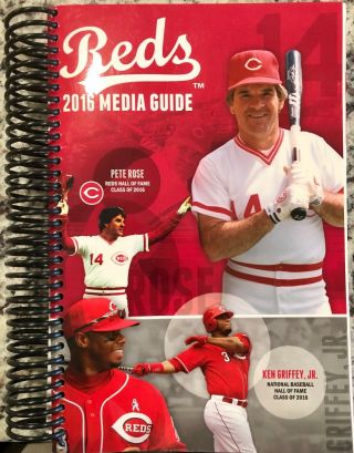 Cincinnati Reds 2016 Media Guide,  Pete Rose,  Ken Griffey,  Jr On Cover