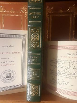 Anything Goes Larry King,  Easton Press,  Leather 1 - St Edition Signed Numbered 32