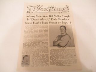 St.  Louis Wrestling Program 9/13/1974 - Johnny Valentine,  Dory Funk Jr. ,  Miller