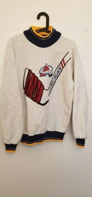 Vintage Nhl Colorado Avalanche Sweatshirt.  90s.  Legends Athletic.  Size Medium.